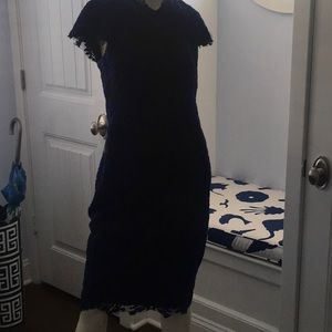 Blue on Black Lace Dress